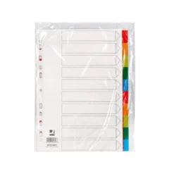 SEPARADOR Q-CONNECT PLASTICO JUEGO DE 10 SEPARADORES DIN A4 MULTITALADRO