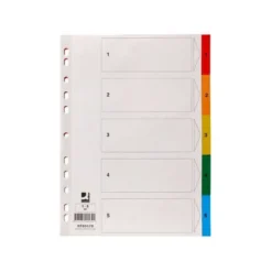 SEPARADOR Q-CONNECT PLASTICO JUEGO DE 5 SEPARADORES DIN A4 MULTITALADRO