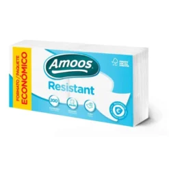 SERVILLETA AMOOS RESISTANT 1 CAPA COLOR BLANCO 30X30 CM PAQUETE DE 200 UNIDADES