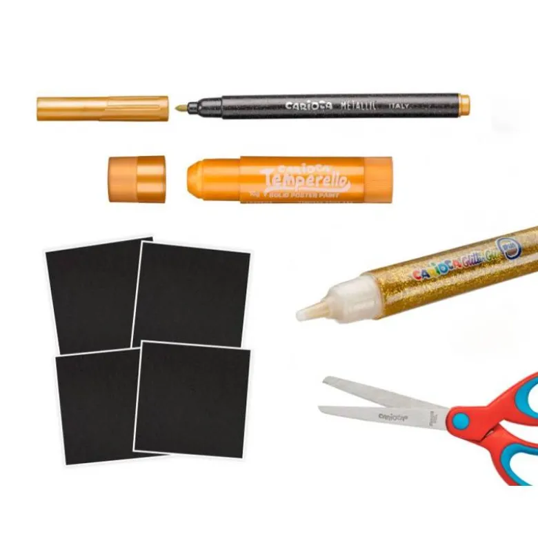 SET DE DIBUJO CARIOCA METALLIC POP UP CARD CREATOR 3D 17 PIEZAS