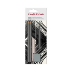 SET DE DIBUJO CONTE A PARIS BLISTER DE 2 LAPICES 2H/6B + 1 BARRA CARBON COMPRIMIDO + 2 DIFUMINOS + 1 GOMA MIGA PAN
