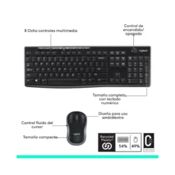 SET TECLADO + RATON LOGITECH MK270 INALAMBRICO NEGRO