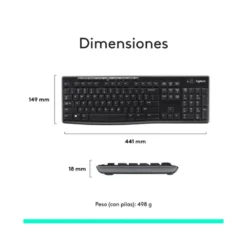 SET TECLADO + RATON LOGITECH MK270 INALAMBRICO NEGRO