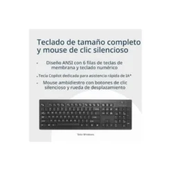 SET TECLADO Y RATON KENSINGTON KM270 EQ ECOLOGICO INALAMBRICO COLOR NEGRO