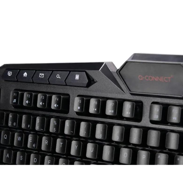 SET TECLADO Y RATON Q-CONNECT GAMING CON CABLE E ILUMINACION LED COLOR NEGRO