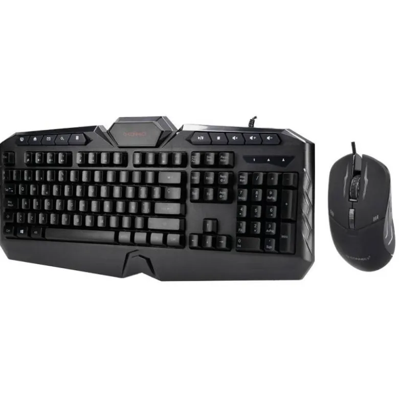 SET TECLADO Y RATON Q-CONNECT GAMING CON CABLE E ILUMINACION LED COLOR NEGRO