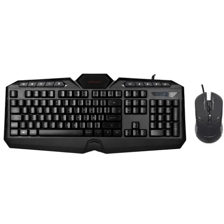 SET TECLADO Y RATON Q-CONNECT GAMING CON CABLE E ILUMINACION LED COLOR NEGRO