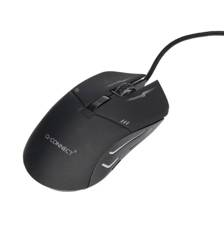SET TECLADO Y RATON Q-CONNECT GAMING CON CABLE E ILUMINACION LED COLOR NEGRO