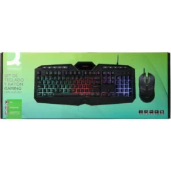 SET TECLADO Y RATON Q-CONNECT GAMING CON CABLE E ILUMINACION LED COLOR NEGRO
