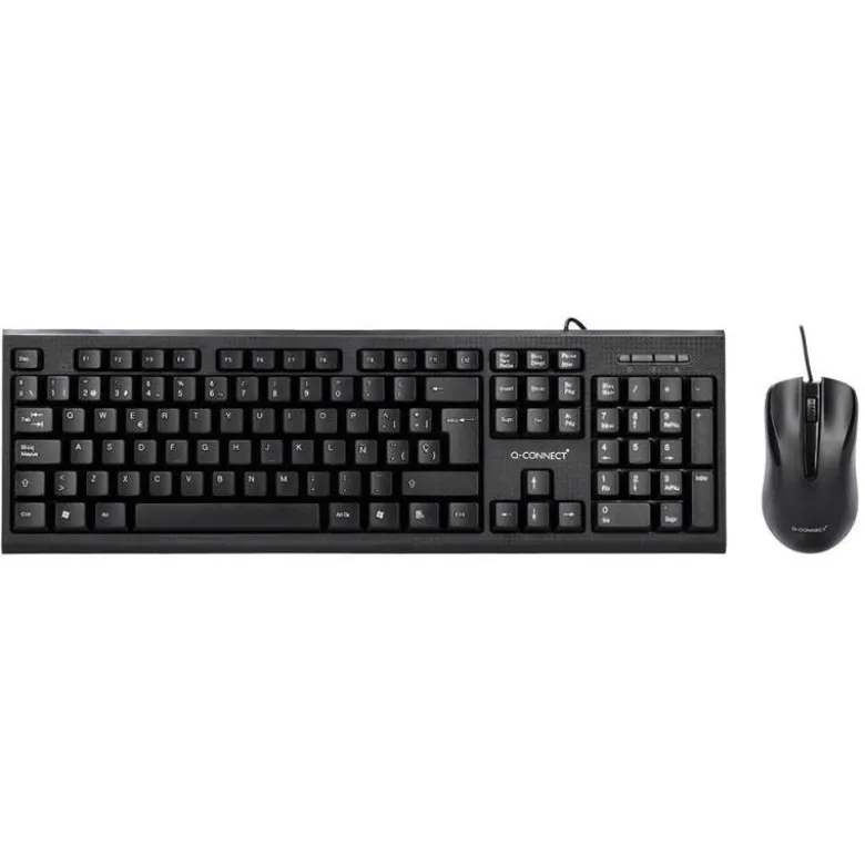 SET TECLADO Y RATON Q-CONNECT CON CABLE COLOR NEGRO