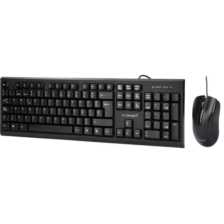 SET TECLADO Y RATON Q-CONNECT CON CABLE COLOR NEGRO