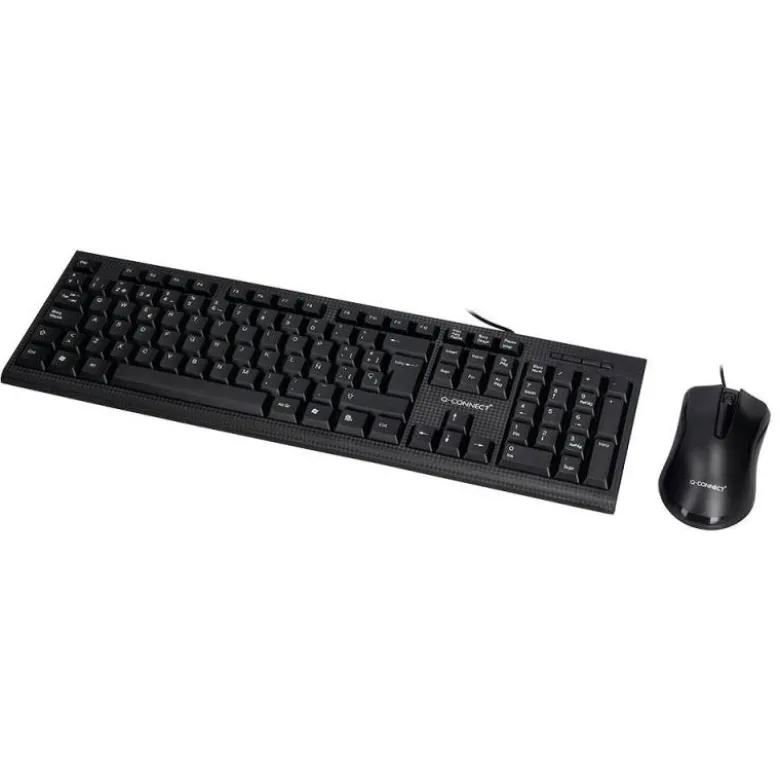 SET TECLADO Y RATON Q-CONNECT CON CABLE COLOR NEGRO
