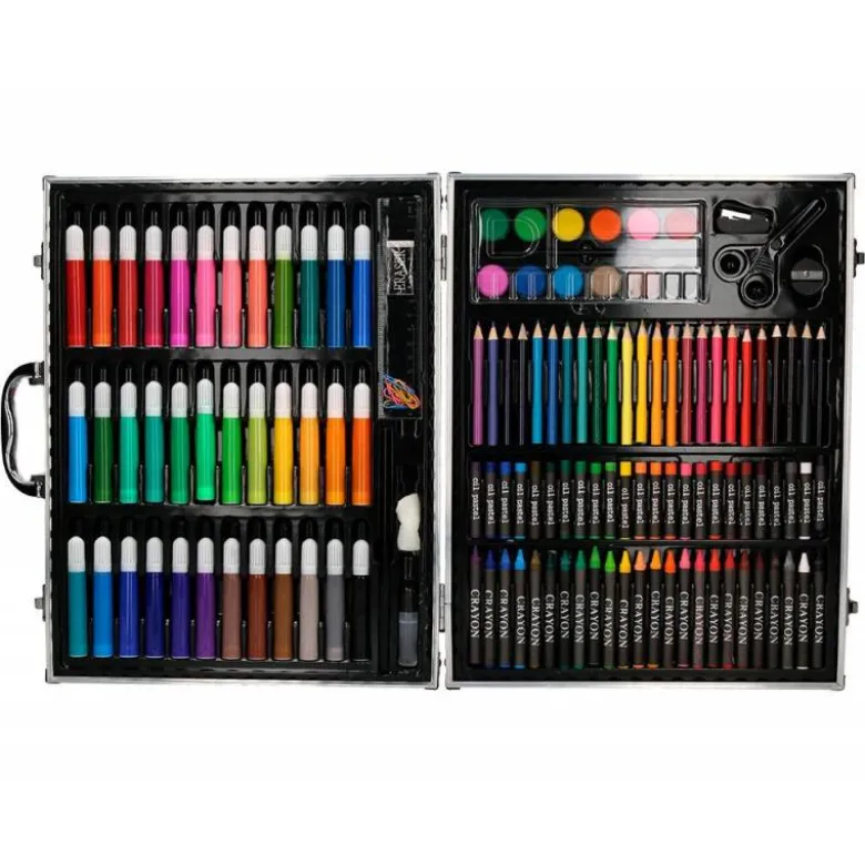 SET DE PINTURA LIDERPAPEL ALUMINIO 150 PIEZAS MALETIN 37,8X29,7X4,6 CM