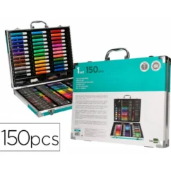 SET DE PINTURA LIDERPAPEL ALUMINIO 150 PIEZAS MALETIN 37,8X29,7X4,6 CM