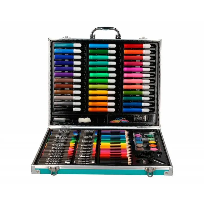 SET DE PINTURA LIDERPAPEL ALUMINIO 150 PIEZAS MALETIN 37,8X29,7X4,6 CM