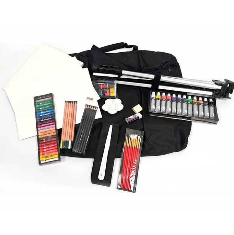 SET DE PINTURAS DALER ROWNEY 115 PIEZAS CON CABALLETE DE ALUMINIO PLEGABLE 457X73X584 MM