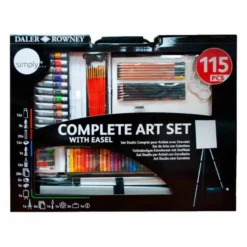 SET DE PINTURAS DALER ROWNEY 115 PIEZAS CON CABALLETE DE ALUMINIO PLEGABLE 457X73X584 MM