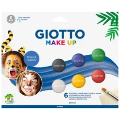 SET GIOTTO MAKE UP PINTURA FACIAL 6 BOTES 5 ML COLORES CLASICOS