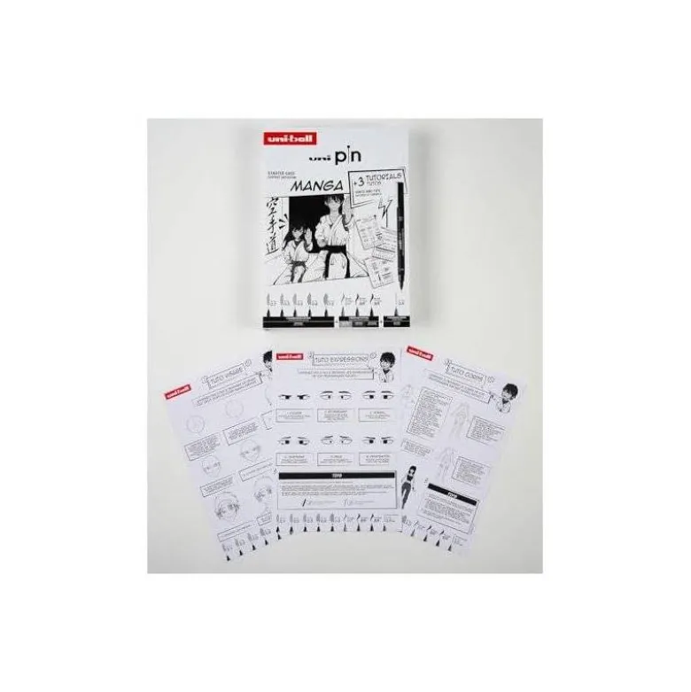 SET INICIACION ROTULADORES UNIBALL PIN MANGA STARTER N 1 BLISTER DE 8 UNIDADES