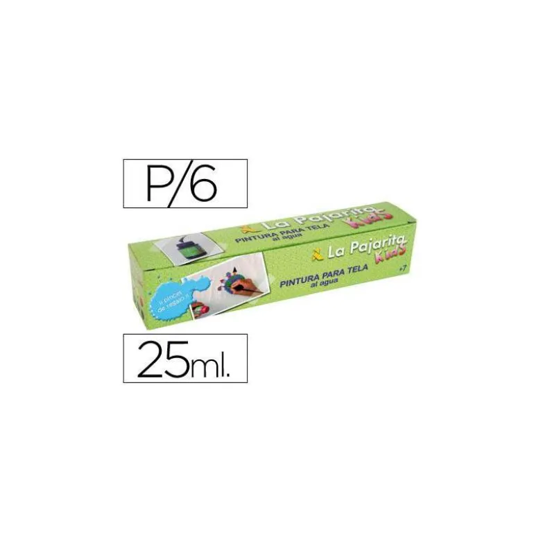 Set pintura para tela La Pajarita colores surtidos con pincel