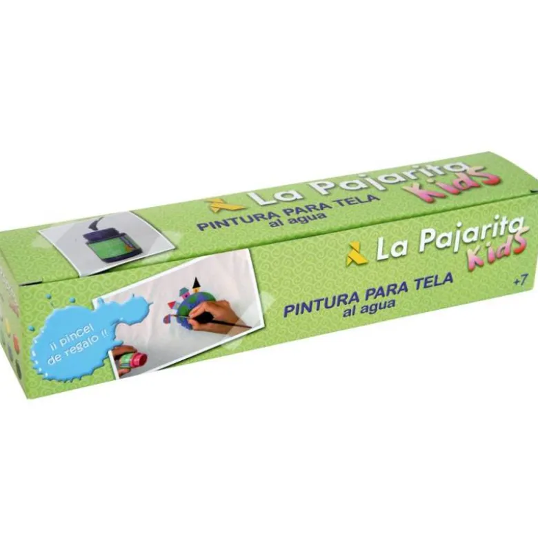 Set pintura para tela La Pajarita colores surtidos con pincel