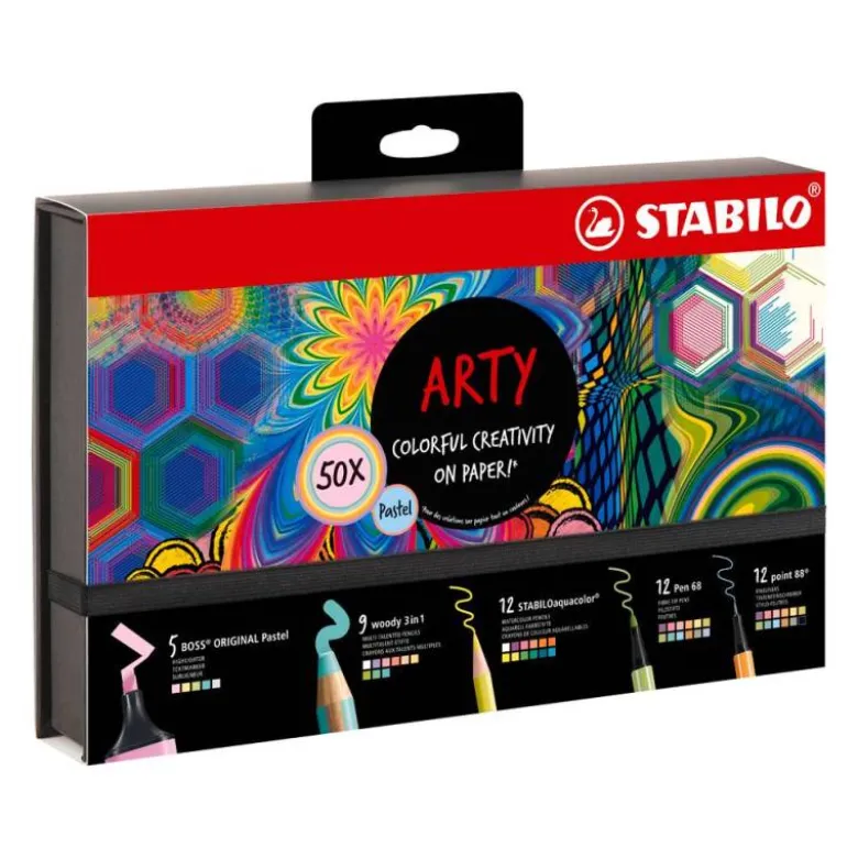 SET STABILO CREATIVO ARTY LINE PASTEL 50 UNIDADES SURTIDAS
