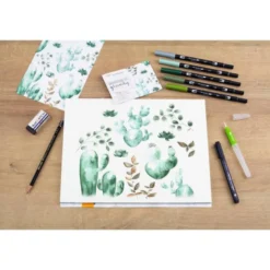 SET WATERCOLORING TOMBOW GREENERY 9 PIEZAS