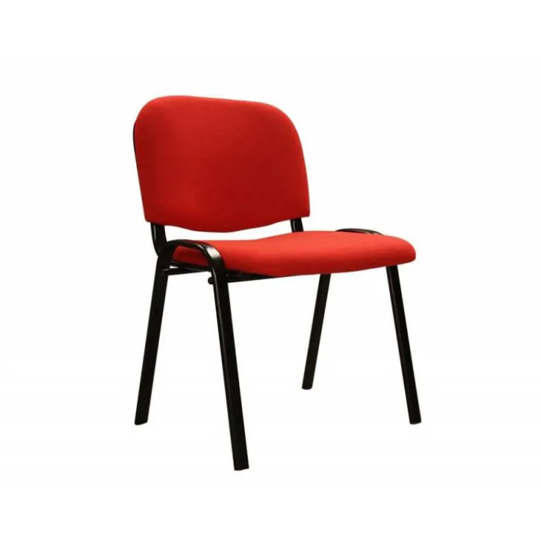 Silla apilable q-connect brazos cortos tapizada sin ruedas 910 mm alto 490 mm largo440 mm profundidad rojo