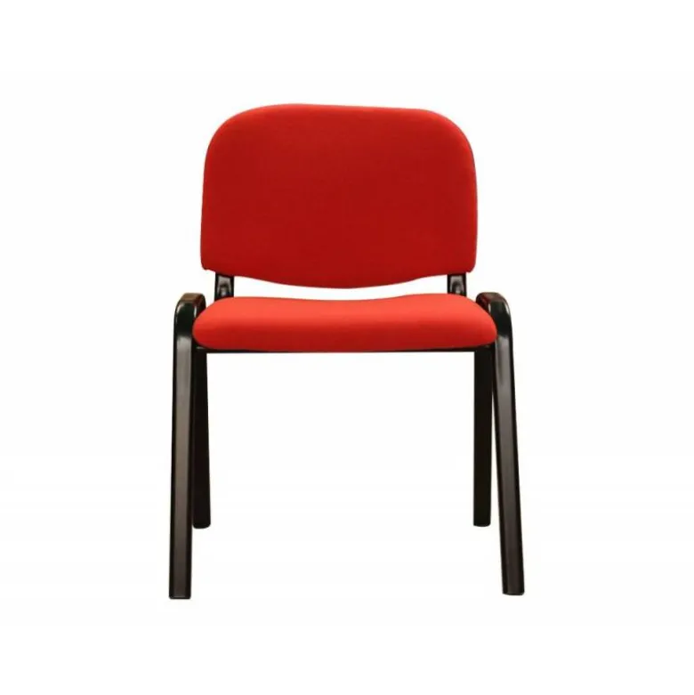 Silla apilable q-connect brazos cortos tapizada sin ruedas 910 mm alto 490 mm largo440 mm profundidad rojo