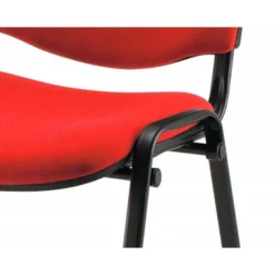 Silla apilable q-connect brazos cortos tapizada sin ruedas 910 mm alto 490 mm largo440 mm profundidad rojo