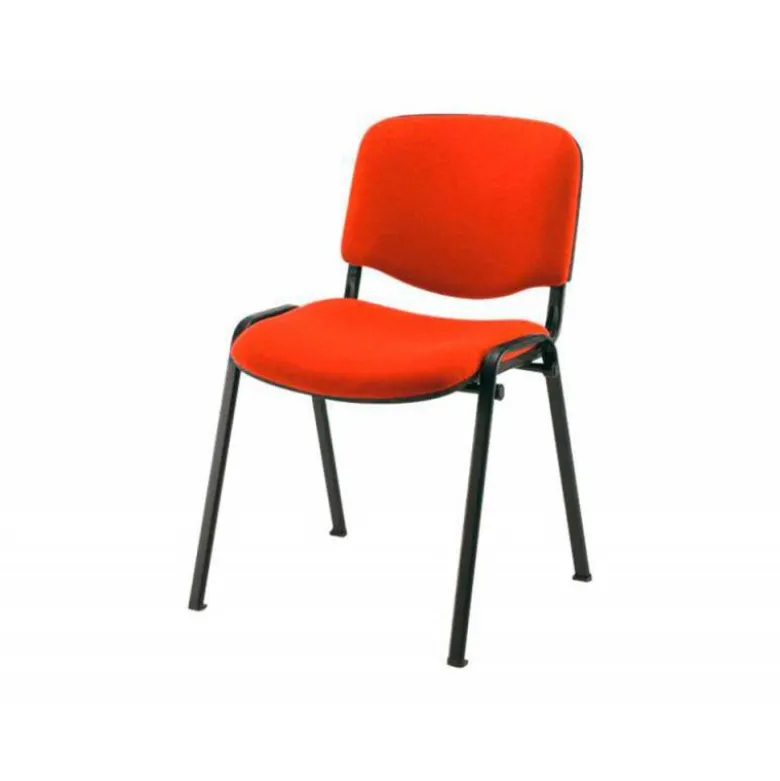 Silla apilable q-connect brazos cortos tapizada sin ruedas 910 mm alto 490 mm largo440 mm profundidad rojo