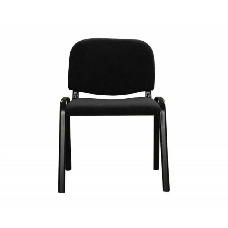 Silla apilable q-connect brazos cortos tapizada sin ruedas 910mm alto 490mm largo 440mm profundidad negro