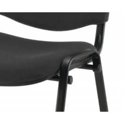 Silla apilable q-connect brazos cortos tapizada sin ruedas 910mm alto 490mm largo 440mm profundidad negro