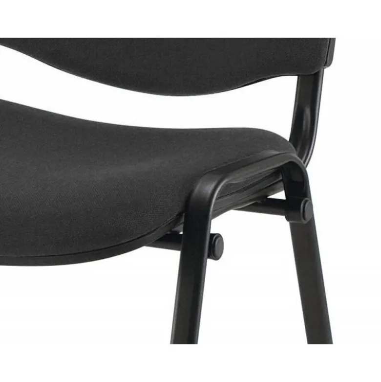 Silla apilable q-connect brazos cortos tapizada sin ruedas 910mm alto 490mm largo 440mm profundidad negro