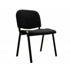Silla apilable q-connect brazos cortos tapizada sin ruedas 910mm alto 490mm largo 440mm profundidad negro
