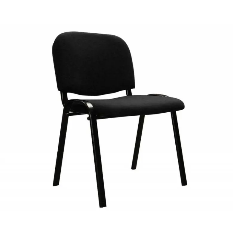 Silla apilable q-connect brazos cortos tapizada sin ruedas 910mm alto 490mm largo 440mm profundidad negro