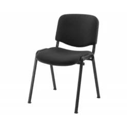 Silla apilable q-connect brazos cortos tapizada sin ruedas 910mm alto 490mm largo 440mm profundidad negro