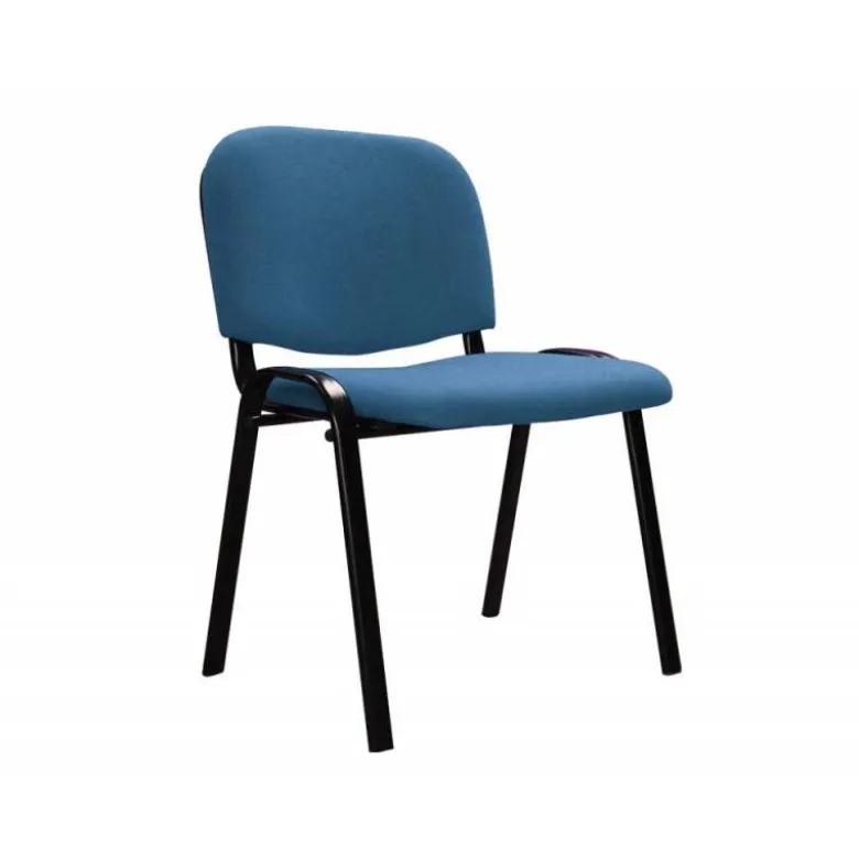 Silla apilable q-connect brazos cortos tapizada sin ruedas 910 mm alto 490mm largo440 mm profundidad azul