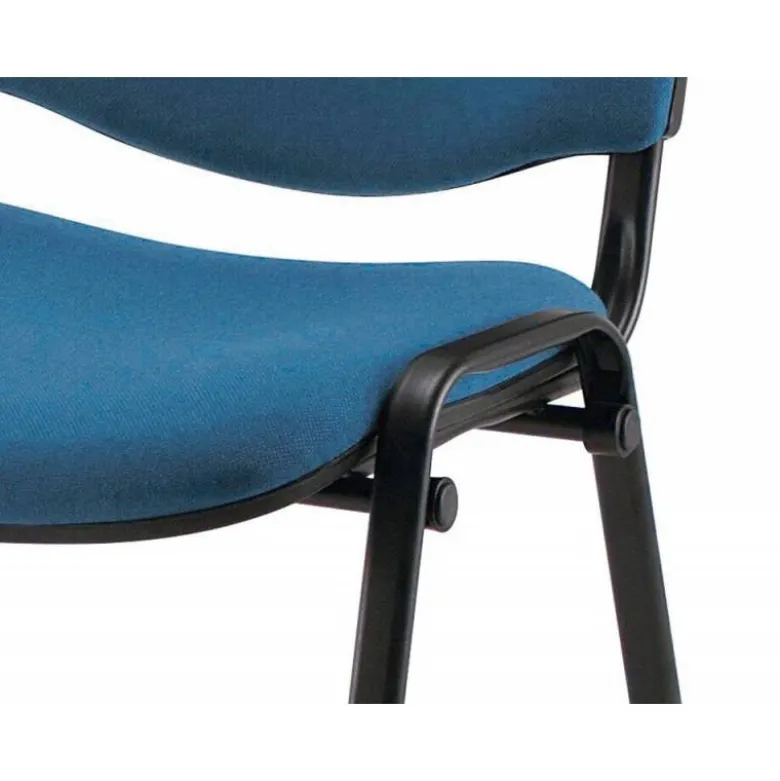 Silla apilable q-connect brazos cortos tapizada sin ruedas 910 mm alto 490mm largo440 mm profundidad azul