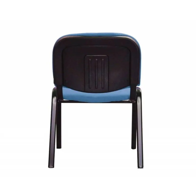 Silla apilable q-connect brazos cortos tapizada sin ruedas 910 mm alto 490mm largo440 mm profundidad azul