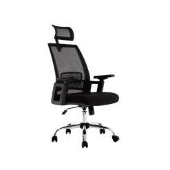 SILLA CON RUEDAS DE DIRECCION Q-CONNECT ERGONOMICA BASE METAL RESPALDO ALTO CON REPOSACABEZA AJUSTABLE