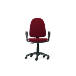 Silla con ruedas de oficina giratoria 360 Q-Connect respaldo medio burdeos