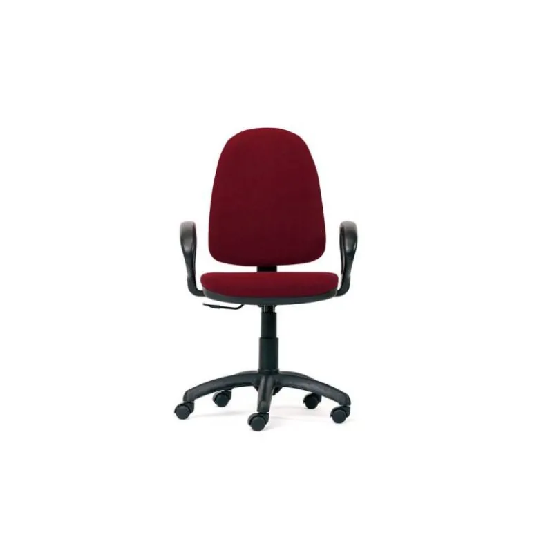 Silla con ruedas de oficina giratoria 360 Q-Connect respaldo medio burdeos