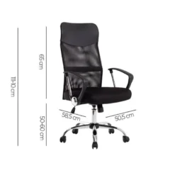 SILLA DE DIRECCION CON RUEDAS Q-CONNECT BASE METAL RESPALDO ALTO REGULABLE EN ALTURA 1110+100MM ALTO PIEL Y MALLA