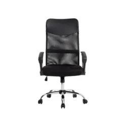 SILLA DE DIRECCION CON RUEDAS Q-CONNECT BASE METAL RESPALDO ALTO REGULABLE EN ALTURA 1110+100MM ALTO PIEL Y MALLA