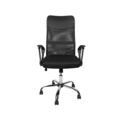 SILLA DE DIRECCION CON RUEDAS Q-CONNECT BASE METAL RESPALDO ALTO REGULABLE EN ALTURA 1110+100MM ALTO PIEL Y MALLA
