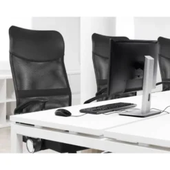 SILLA DE DIRECCION CON RUEDAS Q-CONNECT BASE METAL RESPALDO ALTO REGULABLE EN ALTURA 1110+100MM ALTO PIEL Y MALLA