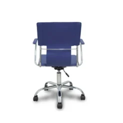 Silla giratoria pyc respaldo medio regulable en altura similpiel azul 860+90x480x440 mm