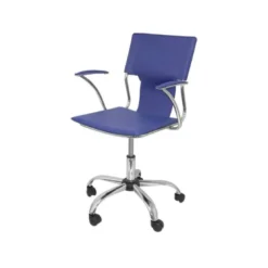 Silla giratoria pyc respaldo medio regulable en altura similpiel azul 860+90x480x440 mm