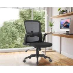 SILLA GIRATORIA Q-CONNECT BASE METAL REGULABLE EN ALTURA 910+75MM ALTO 610MM ANCHO 550MM PROFUNDIDAD